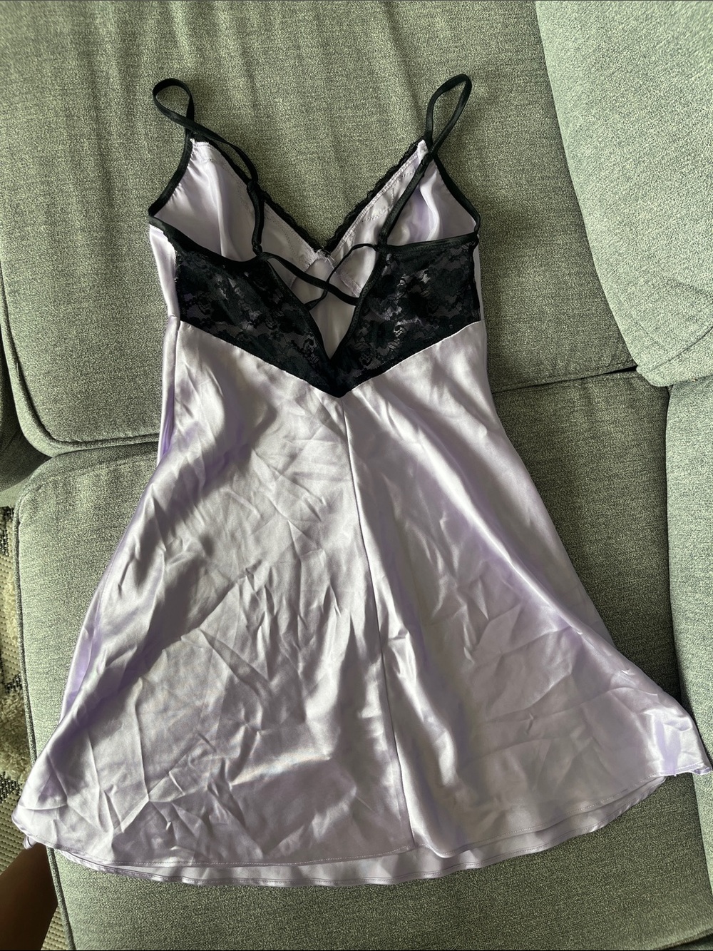 Lavender Black Lace Slip Dress